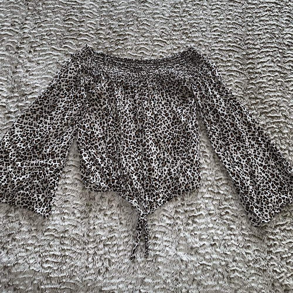 Cheetah Off-The-Shoulder Top